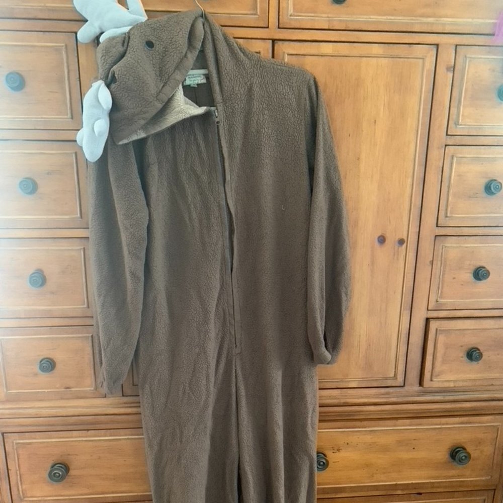 Reindeer one-piece romper, medium